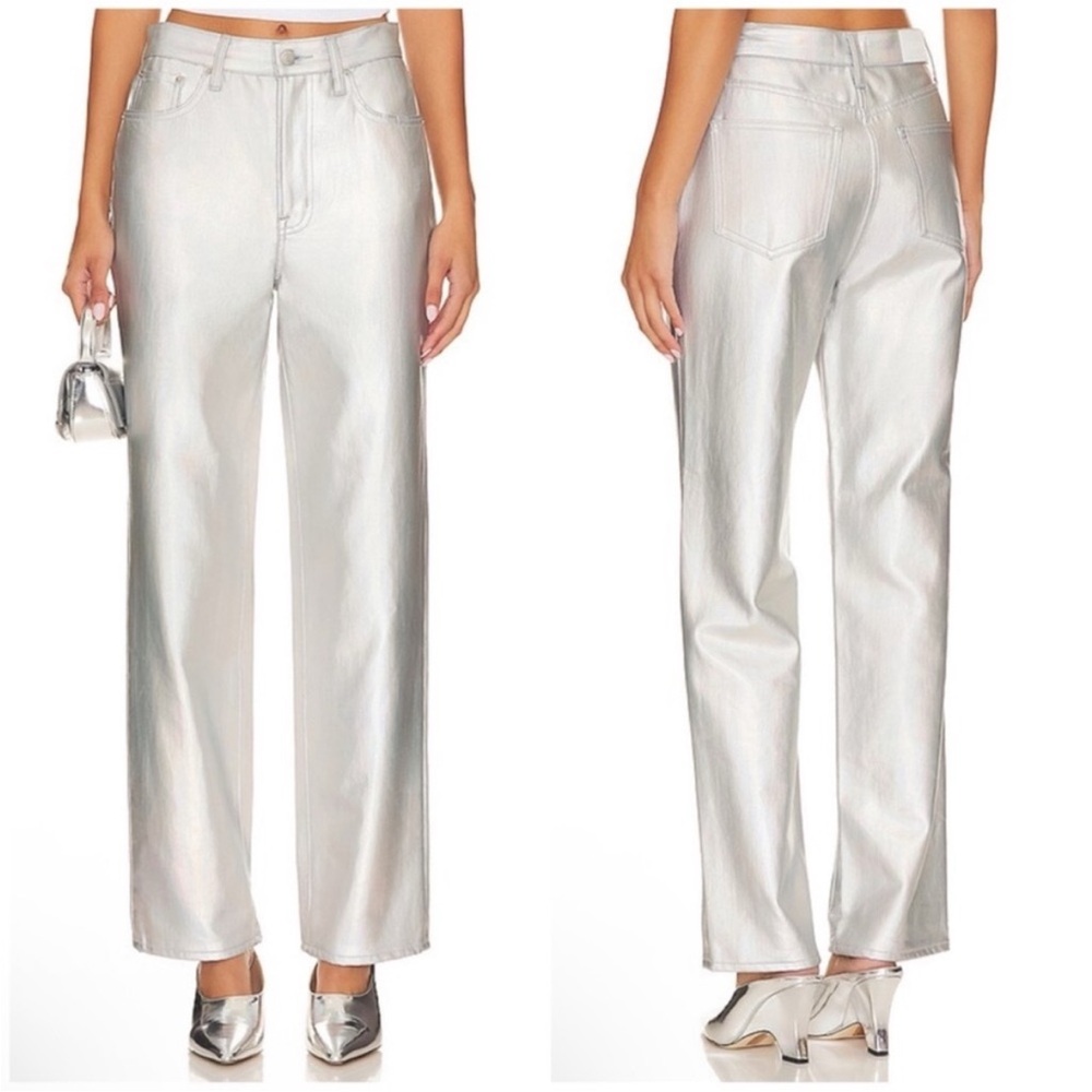 Pistola Cassie Super High Rise Coated Prism Metallic Jeans